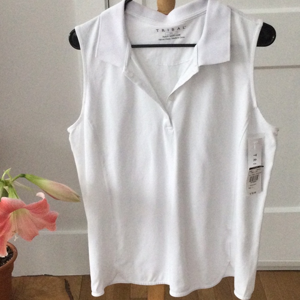 Tribal Women's White Sleeveless Top